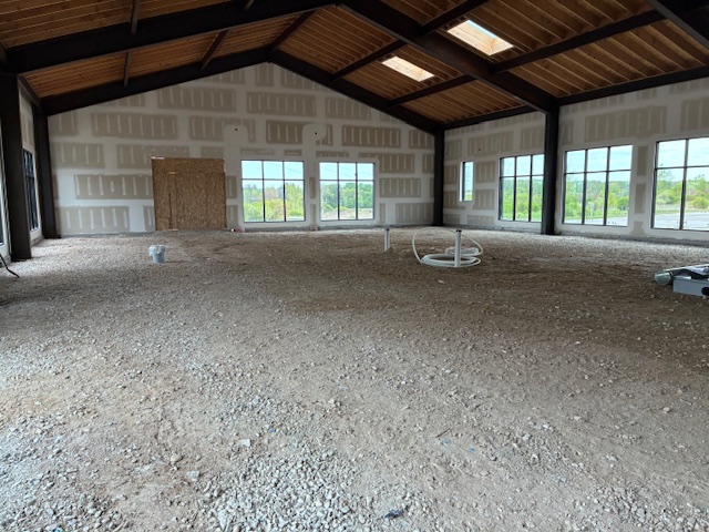 Interior build-out in progress